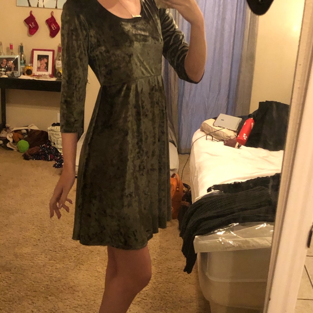 Green Velvet Dress